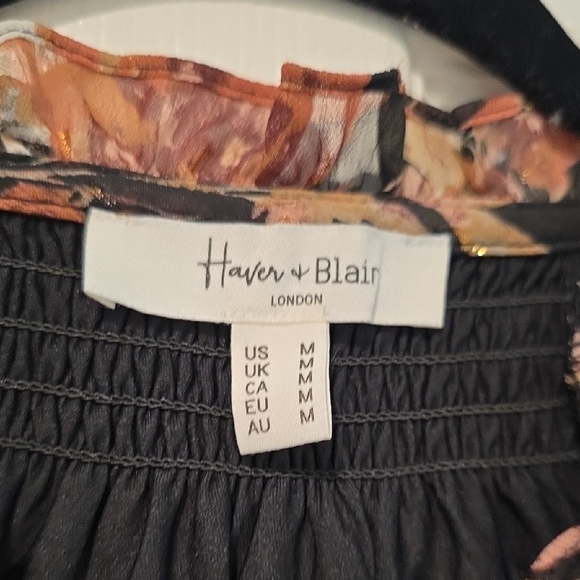 Haver & Blair Ruffle Neck Floral Butterfly Blouse - Picture 7 of 16